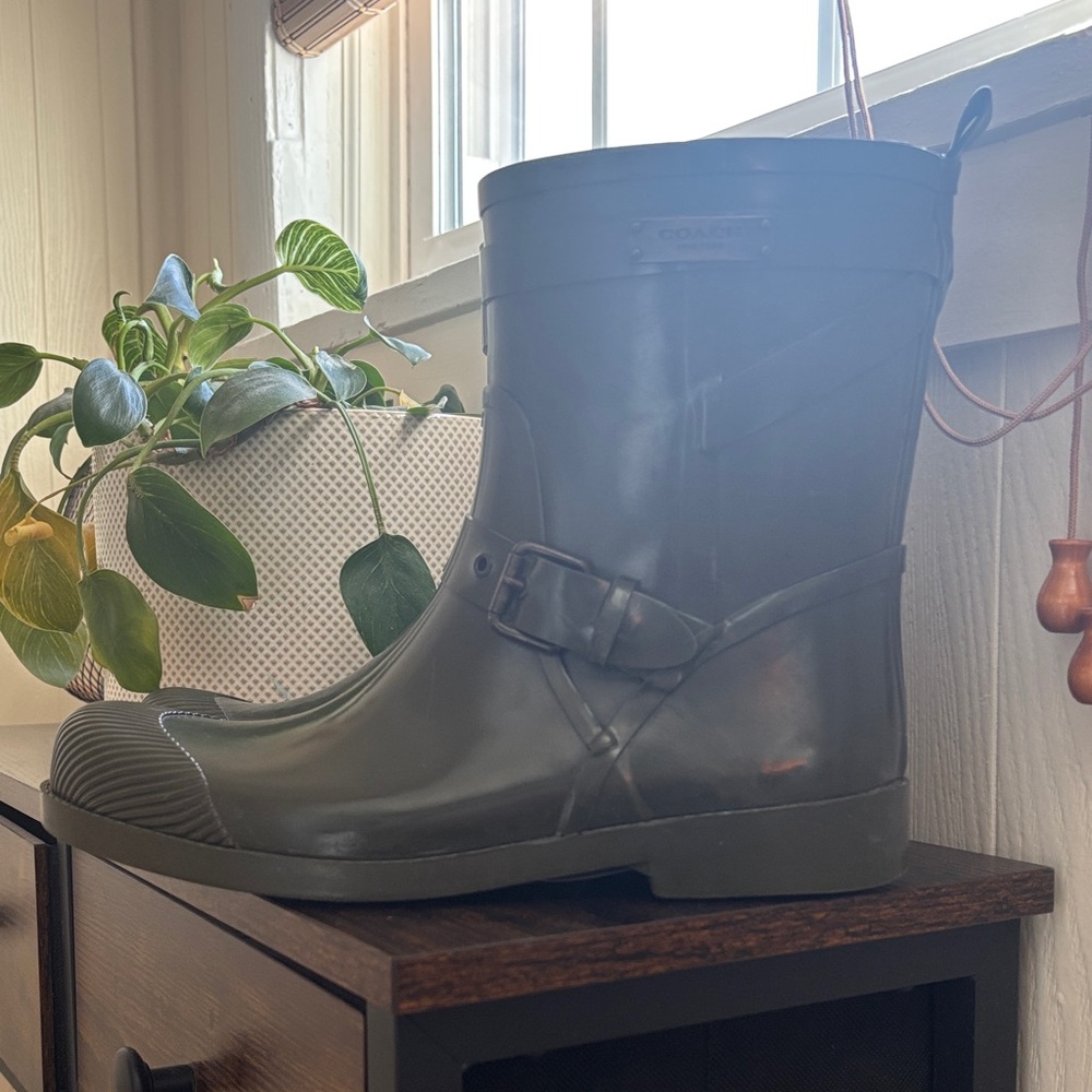 Coach Dark Green Rubber Boots
